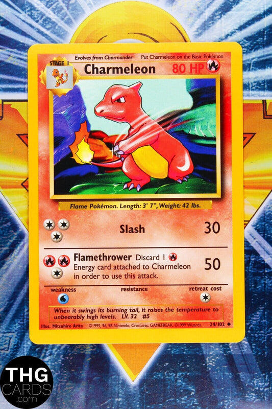Charmeleon 24/102 Uncommon Base Set Pokemon Card 2