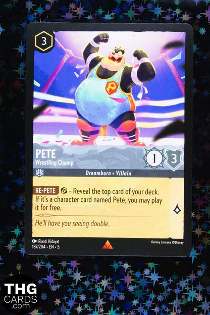 Pete, Wrestling Champ 187/204 Rare Lorcana Card EN 5