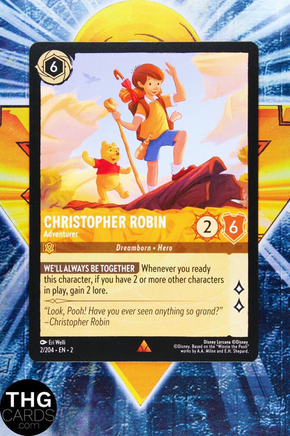 Christopher Robin, Adventurer 2/204 Rare Lorcana Rise of the Floodborn Card