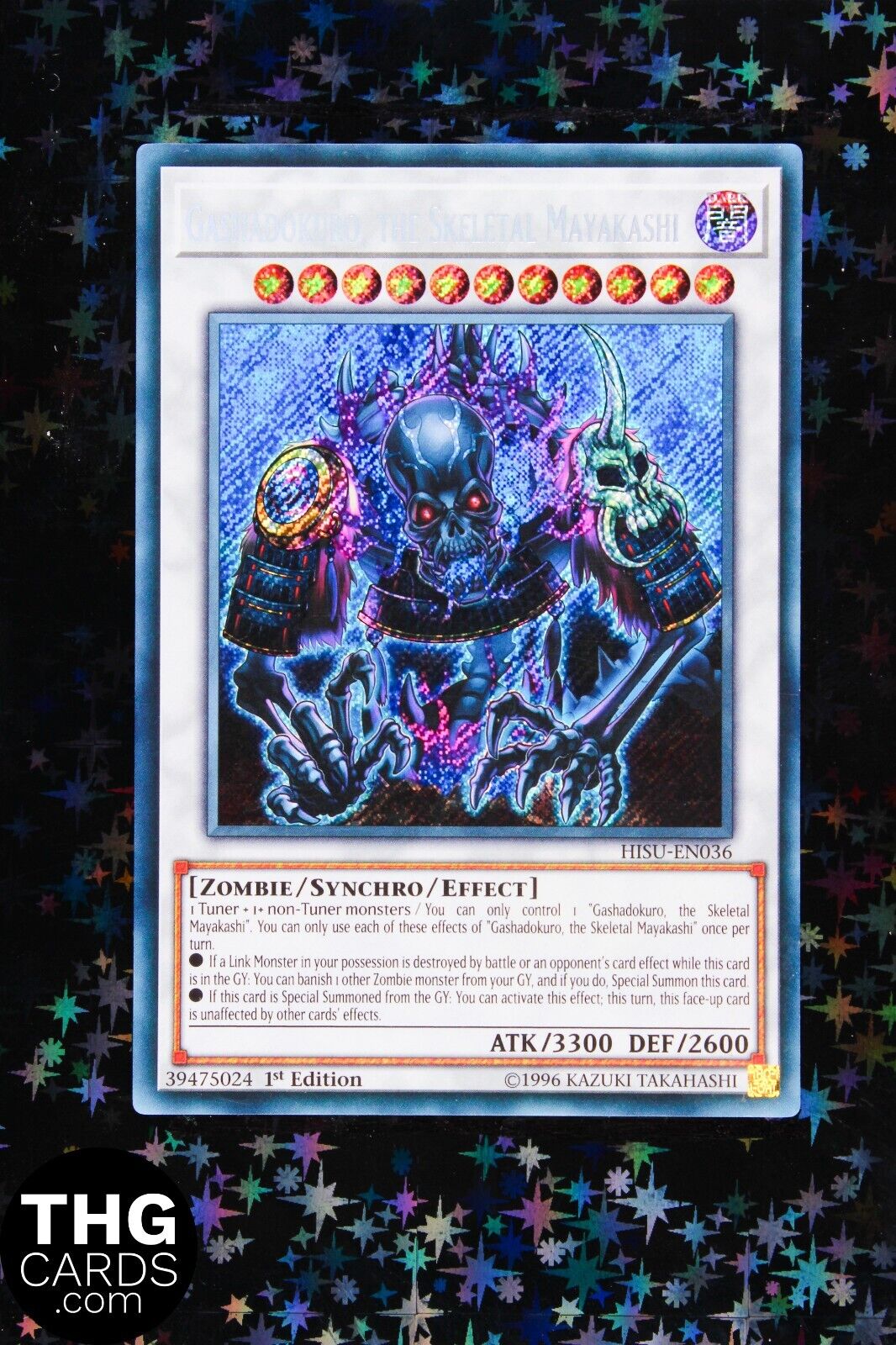 Gashadokuro, The Skeletal Mayakasi HISU-EN036 1st Ed Secret Rare Yugioh Card