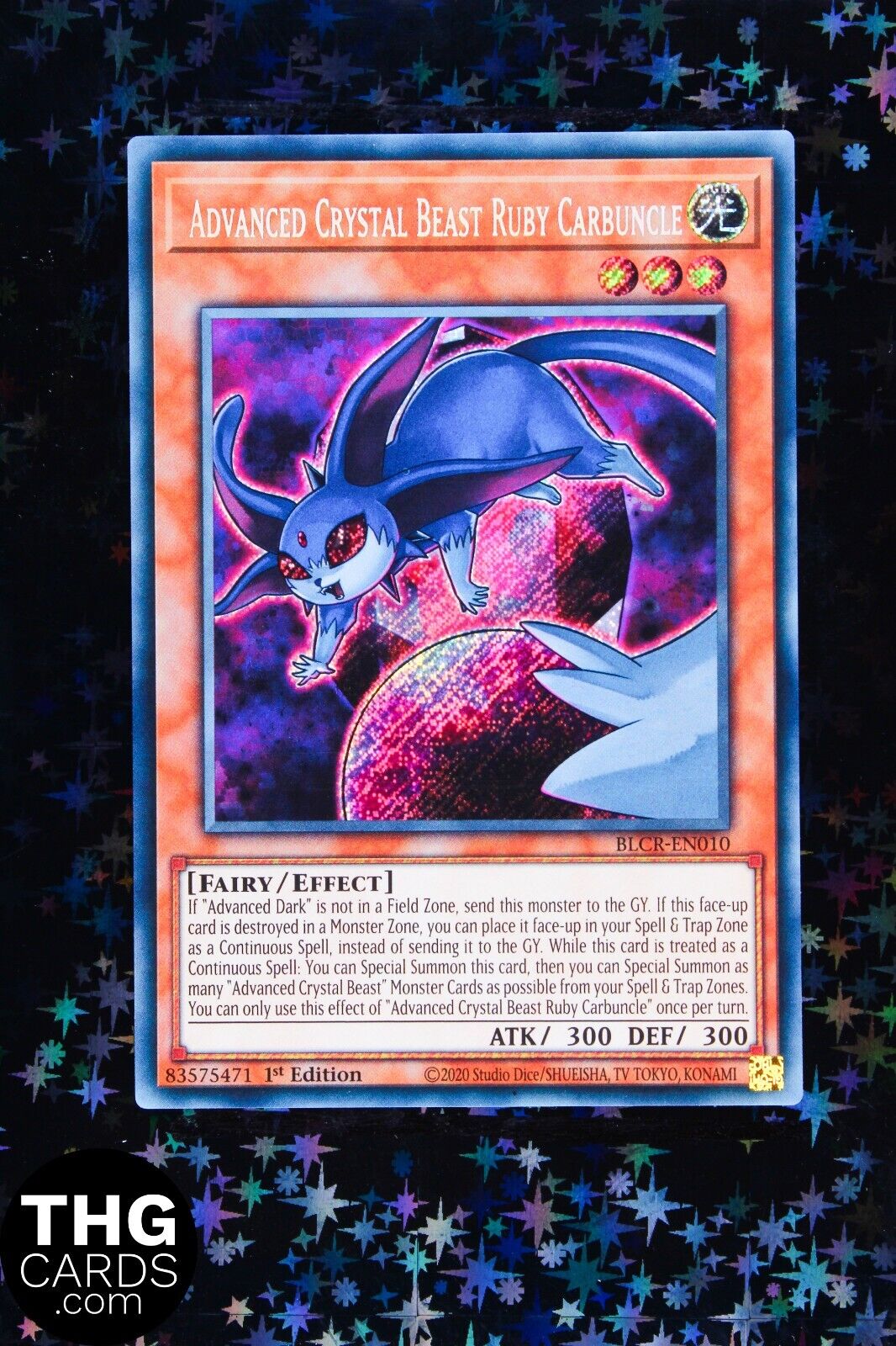 Advanced Crystal Beast Ruby Carbuncle BLCR-EN010 1st Secret Rare Yugioh Card