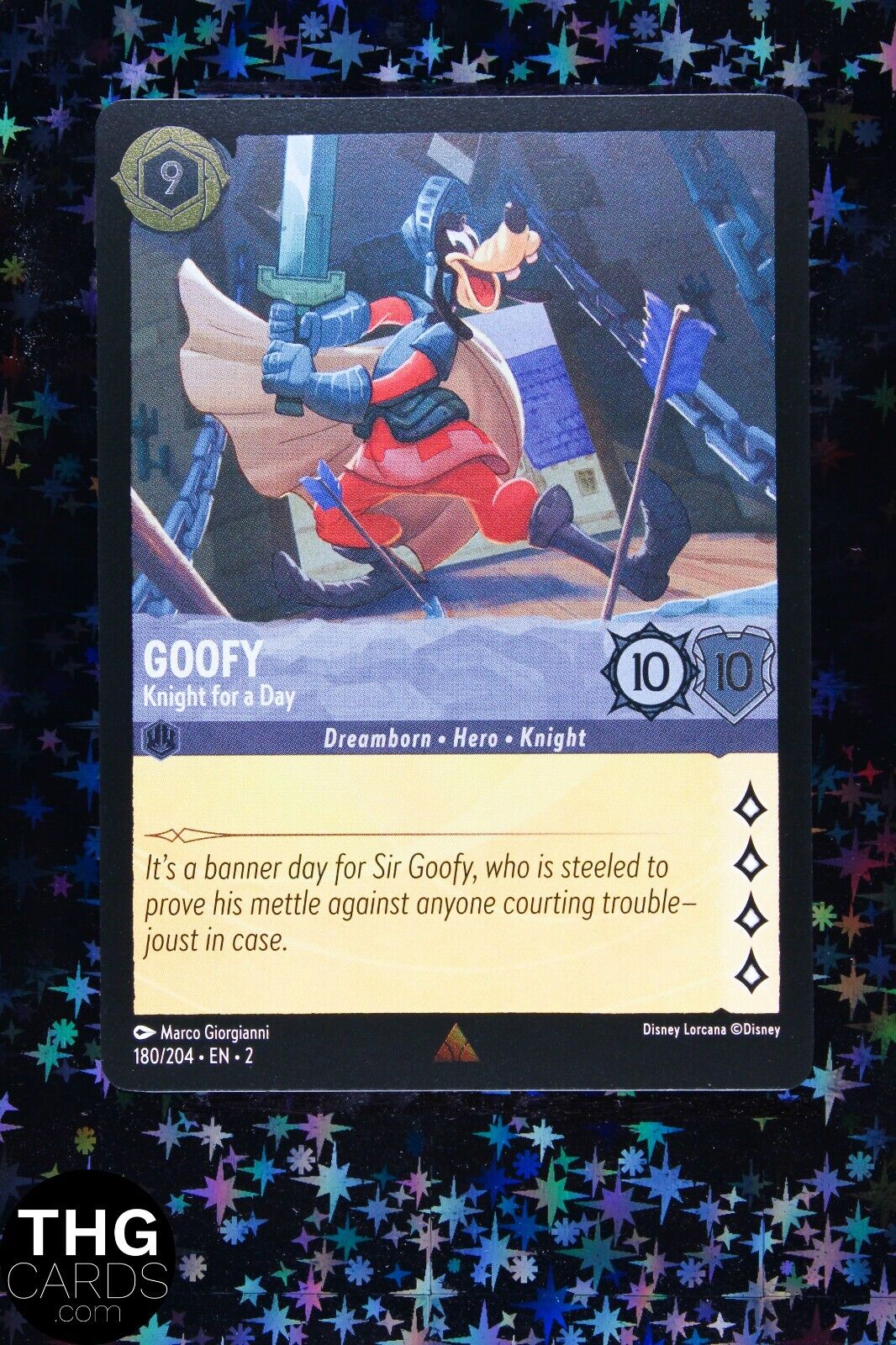 Goofy, Knight for a Day 180/204 Rare Foil Lorcana Card EN 2