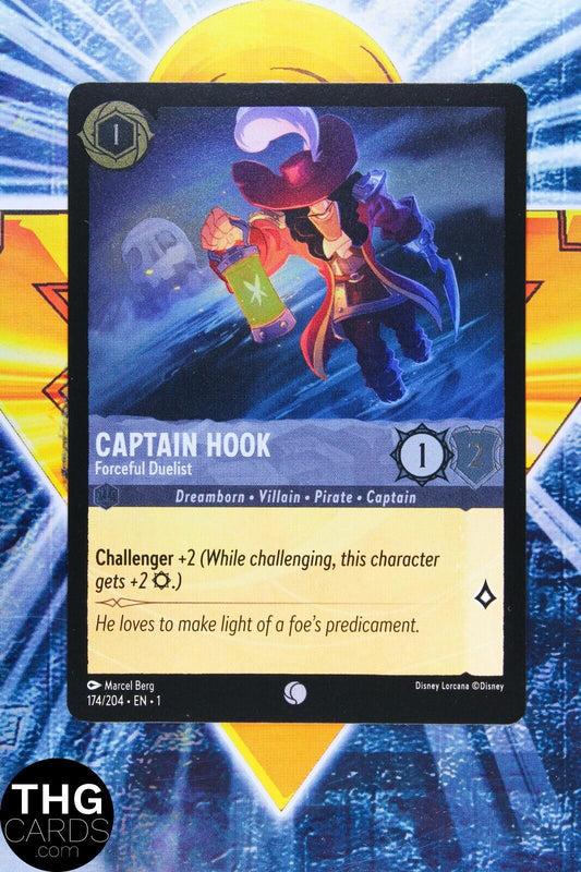Captain Hook, Forceful Duelist 174/204 Foil Common Lorcana First Chapter Card