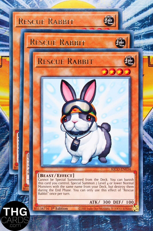 Resuce Rabbit KICO-EN034 1st Edition Rare Yugioh Card Playset