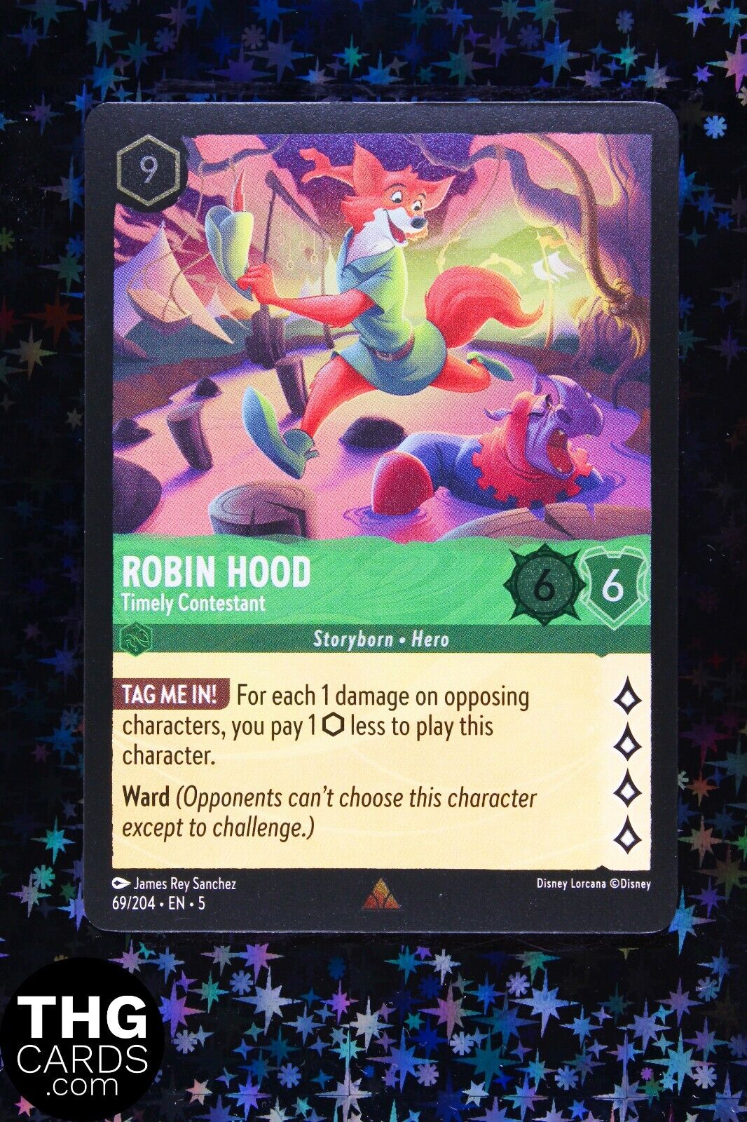 Robin Hood, Timely Contestant 69/204 Foil Rare Lorcana Card EN5