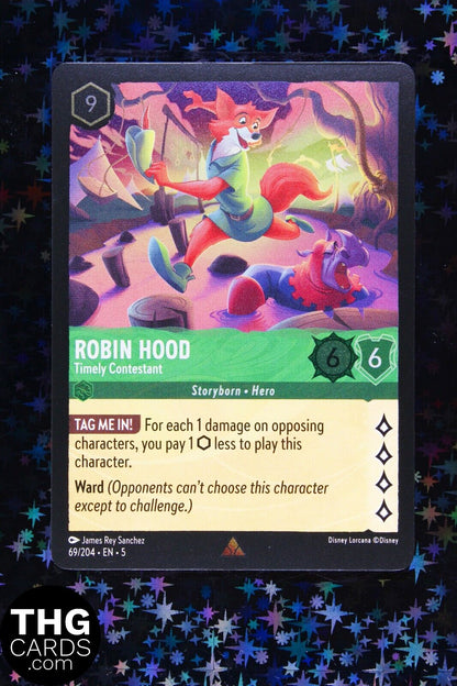 Robin Hood, Timely Contestant 69/204 Foil Rare Lorcana Card EN5