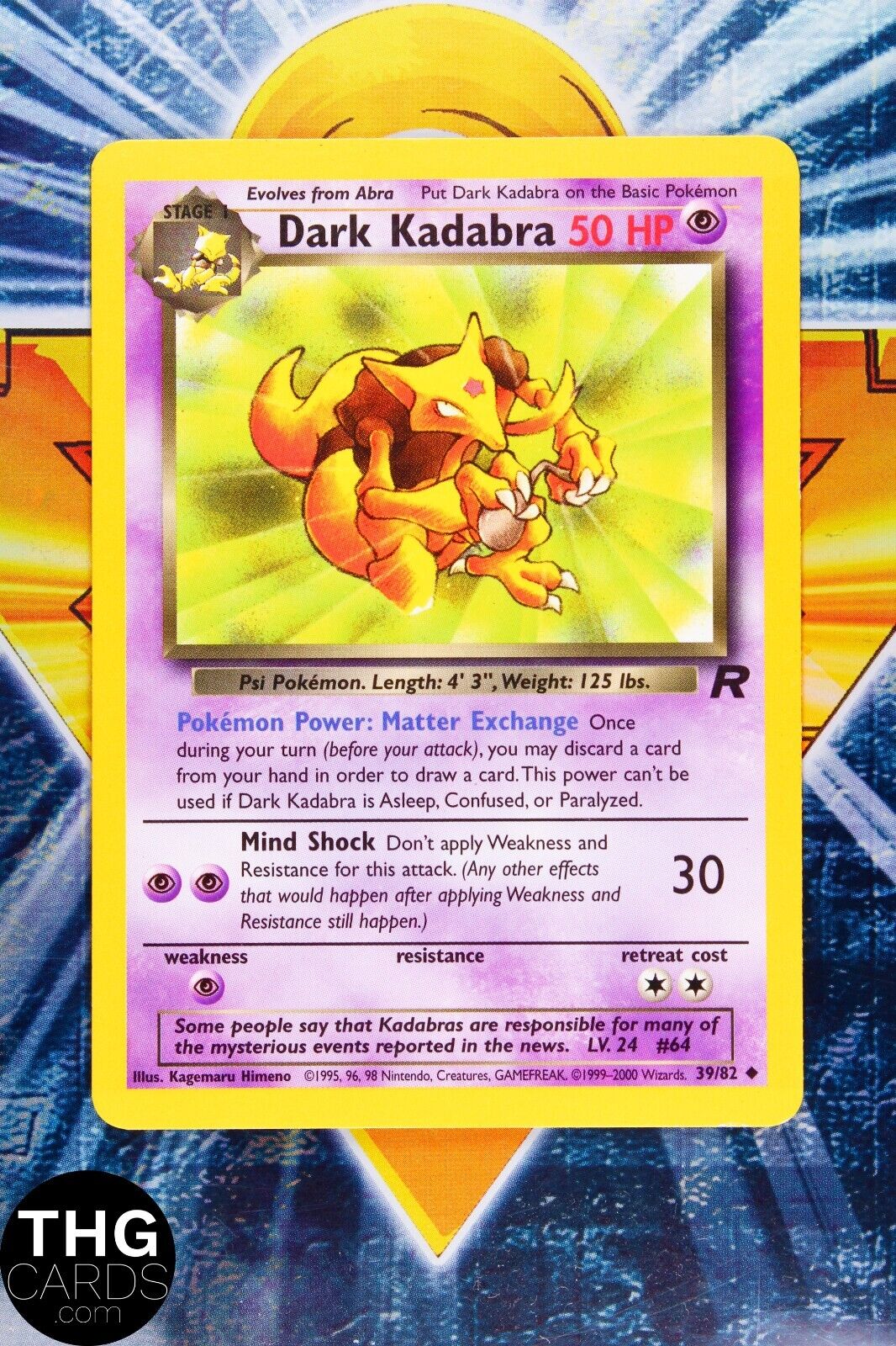 Dark Kadabra 39/82 Uncommon Team Rocket Pokemon Card