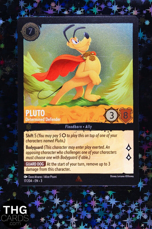 Pluto, Determined Defender 17/204 Rare Foil Lorcana Card EN 3