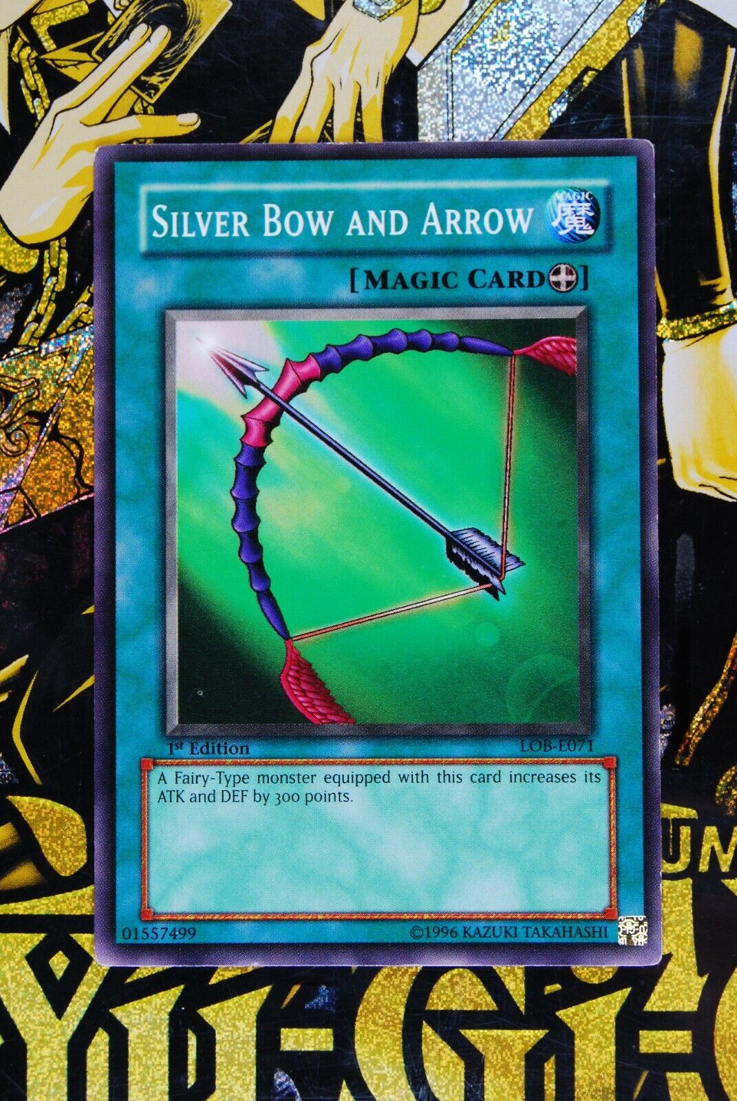 Silver Bow and Arrow LOB-E071 1st Edition Common Yugioh Card