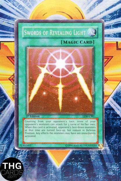 Swords of Revealing Light LOB-E081 1st Edition Super Rare Yugioh Card 2