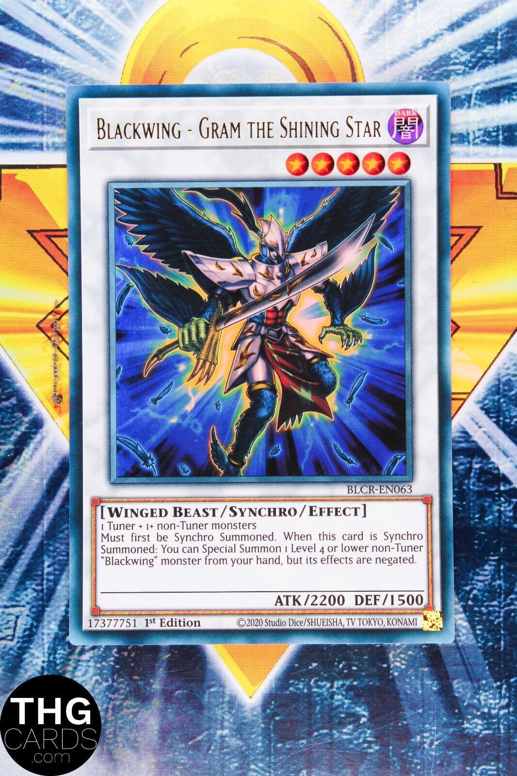 Blackwing - Gram the Shining Star BLCR-EN063 1st Ultra Rare Yugioh Card