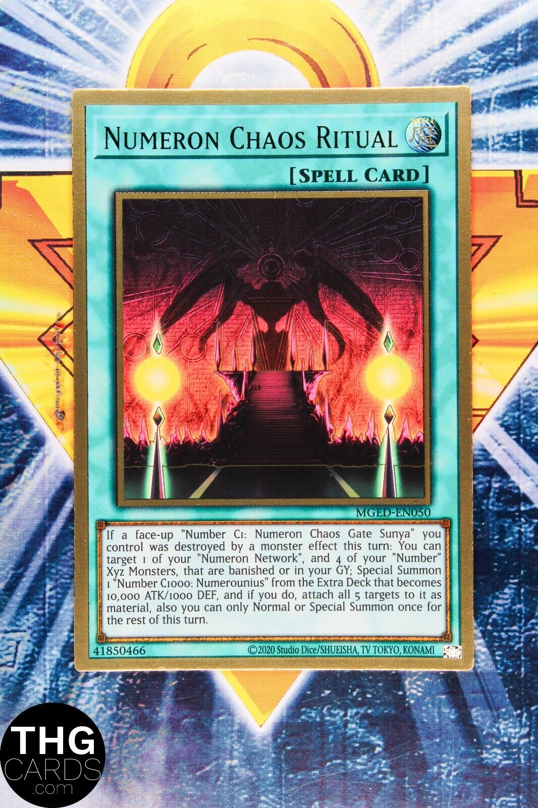 Numeron Chaos Ritual MGED-EN050 1st Edition Gold Rare Yugioh Card