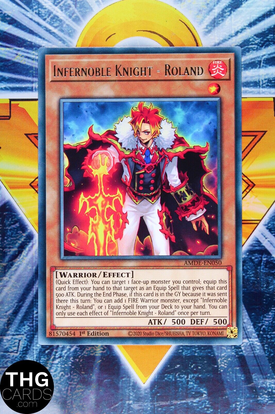 Infernoble Knight - Roland AMDE-EN050 1st Edition Rare Yugioh Card Playset