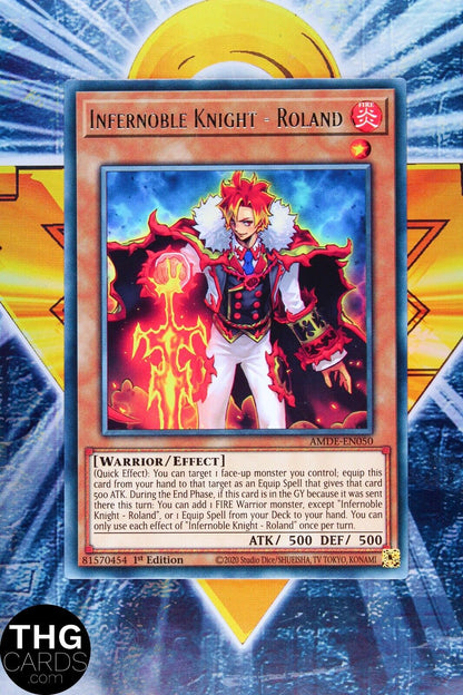 Infernoble Knight - Roland AMDE-EN050 1st Edition Rare Yugioh Card Playset