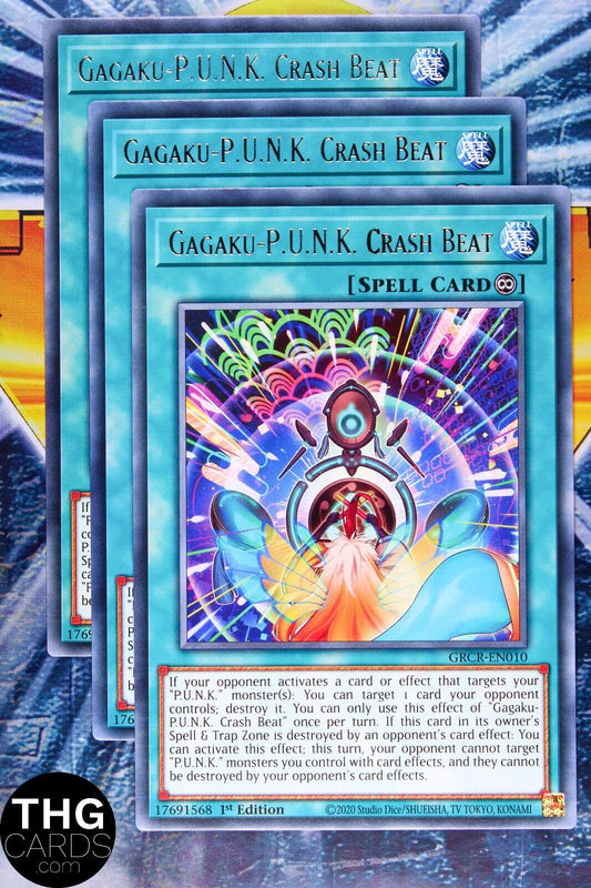 Gagaku-P.U.N.K. Crash Beat GRCR-EN010 1st Edition Rare Yugioh Card Playset