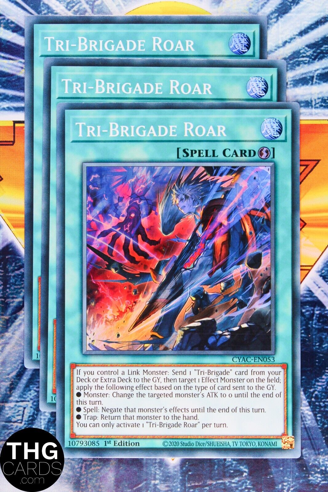 Tri-Brigade Roar CYAC-EN053 1st Edition Super Rare Yugioh Card Playset