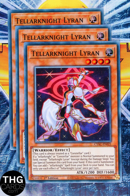 Tellarknight Lyran CYAC-EN021 1st Edition Super Rare Yugioh Card Playset