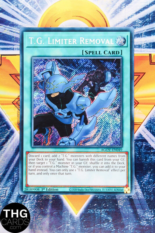 T.G. Limiter Removal AGOV-EN049 1st Edition Secret Rare Yugioh Card