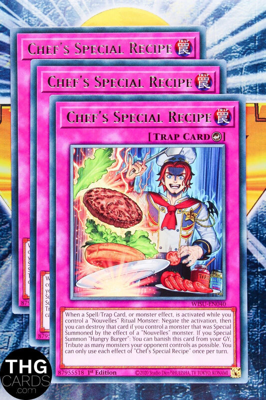 Chef's Special Recipe WISU-EN040 1st Edition Rare Yugioh Card Playset