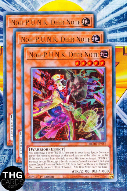 Noh-P.U.N.K. Deer Note BLMR-EN066 1st Edition Ultra Rare Yugioh Card Playset