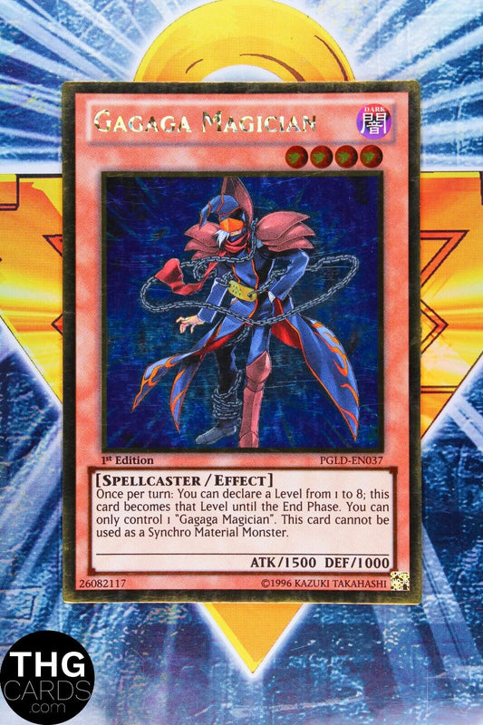 Gagaga Magician PGLD-EN037 1st Edition Gold Ultra Rare Yugioh Card