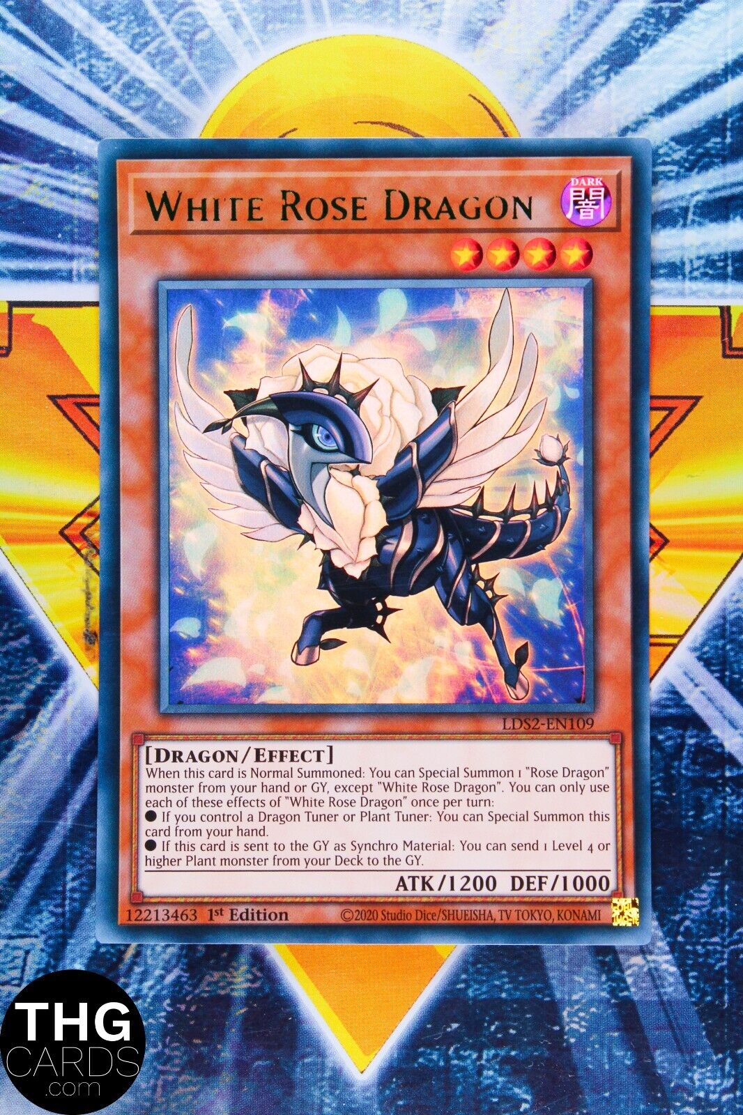 White Rose Dragon LDS2-EN109 1st Edition Green Ultra Rare Yugioh Card