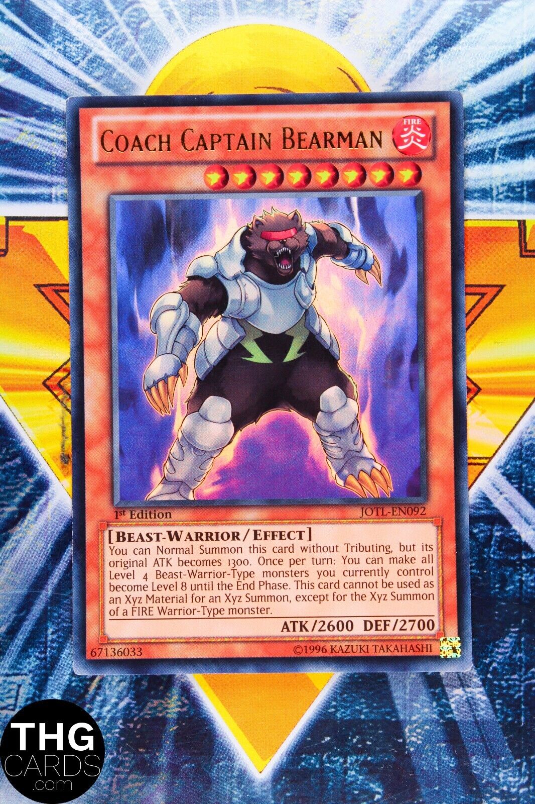 Coach Captain Bearman JOTL-EN092 1st Edition Ultra Rare Yugioh Card