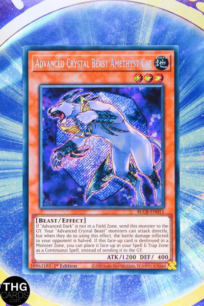 Advanced Crystal Beast Amethyst Cat BLCR-EN011 1st Secret Rare Yugioh Card