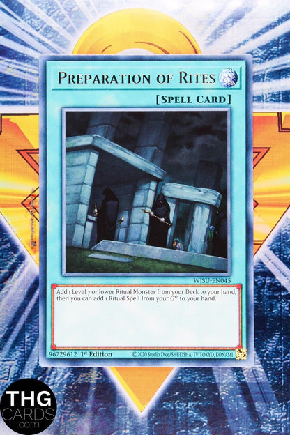 Preparation Of Rites WISU-EN045 1st Edition Rare Yugioh Card