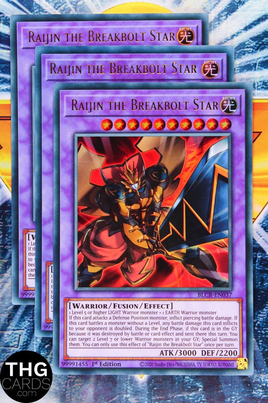 Raijin the Breakbolt Star BLCR-EN037 1st Edition Ultra Rare Yugioh Card Playset