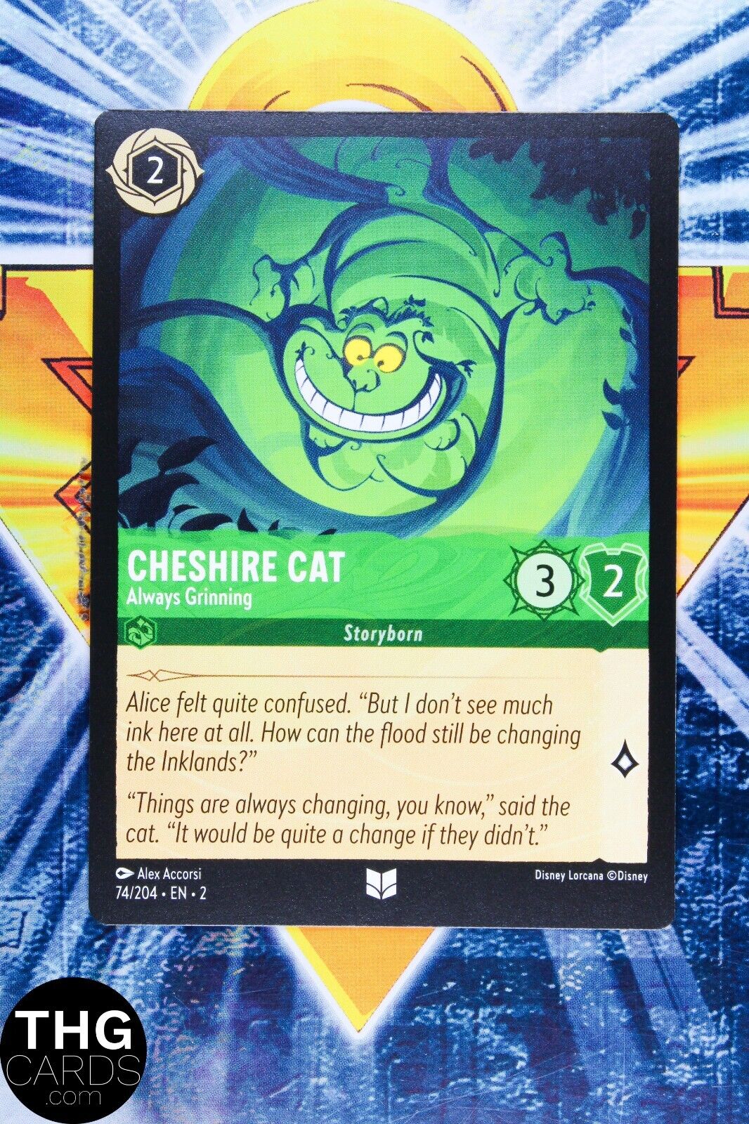 Cheshire Cat, Always Grinning 74/204 Uncommon Lorcana Rise of Floodborn Card