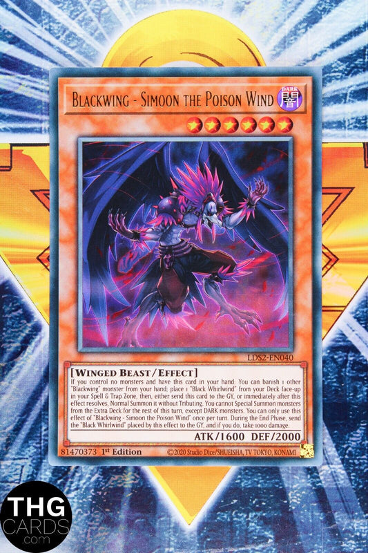 Blackwing - Simoon the Poison Wind LDS2-EN040 1st Edition Ultra Rare Yugioh Card