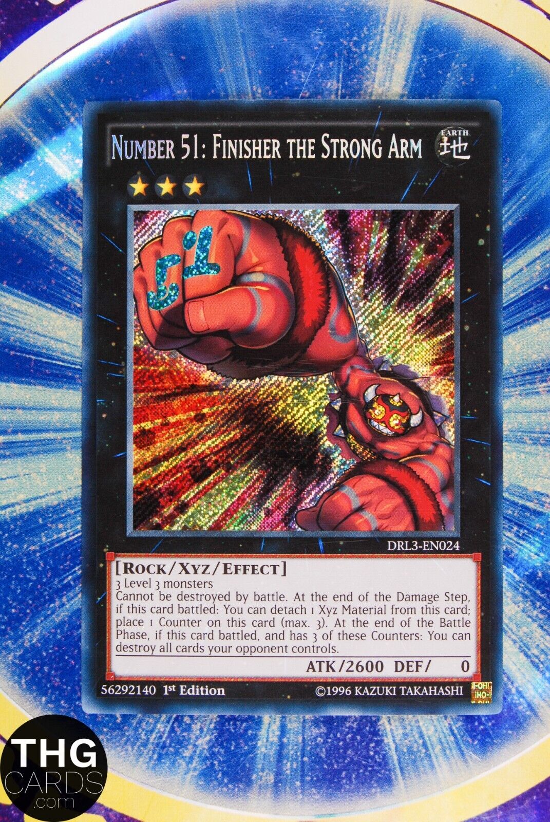 Number 51: Finisher the Strong Arm DRL3-EN025 1st Ed Secret Rare Yugioh Card
