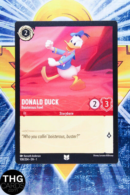 Donald Duck, Boistrous Fowl 108/204 Non Foil Uncommon Lorcana First Chapter Card