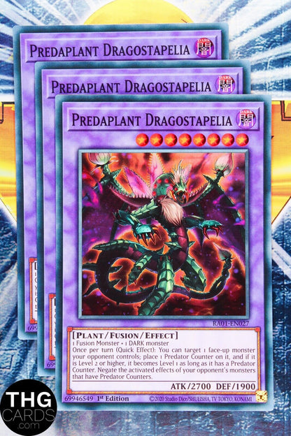 Predaplant Dragostapelia RA01-EN027 1st Edition Super Rare Yugioh Card Playset