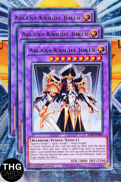 Arcana Knight Joker KICO-EN029 1st Edition Rare Yugioh Card Playset