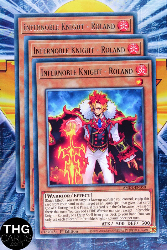 Infernoble Knight - Roland AMDE-EN050 1st Edition Rare Yugioh Card Playset