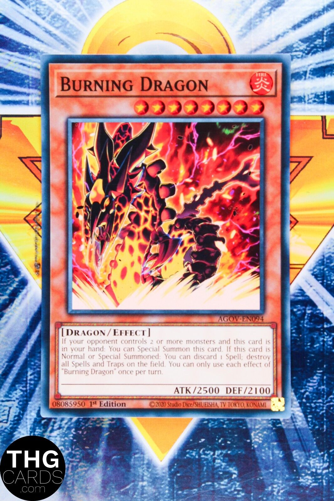 Burning Dragon AGOV-EN094 1st Edition Super Rare Yugioh Card