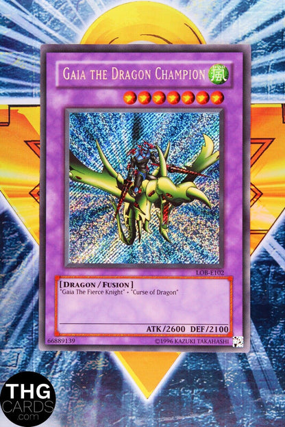 Gaia the Dragon Champion LOB-E102 Secret Rare Yugioh Card (1-4)