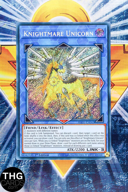 Knightmare Unicorn RA01-EN043 1st Edition Secret Rare Yugioh Card