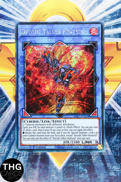 Decode Talker Heatsoul RA01-EN048 1st Edition Platinum Secret Rare Yugioh Card