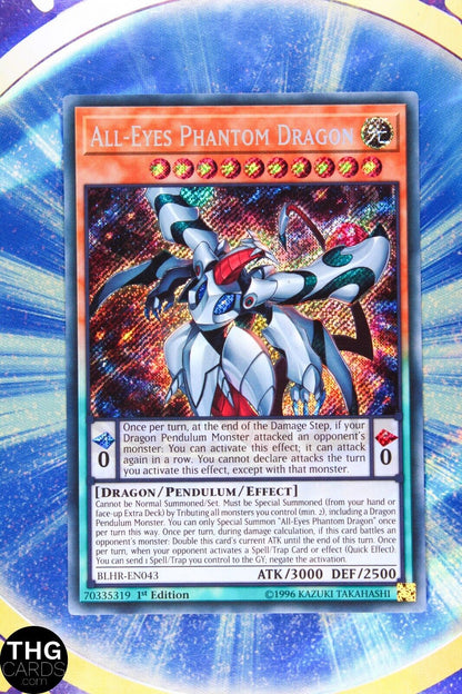 All-Eyes Phantom Dragon BLHR-EN043 1st Edition Secret Rare Yugioh Card