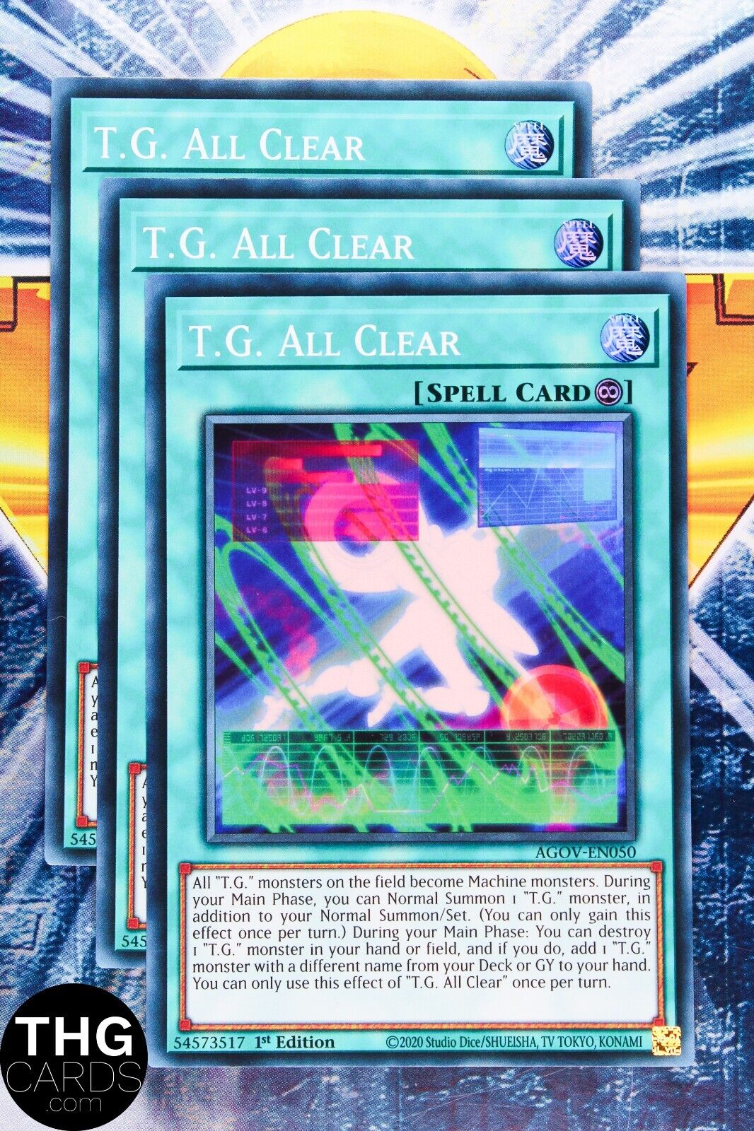 T.G. All Clear AGOV-EN050 1st Edition Super Rare Yugioh Card Playset