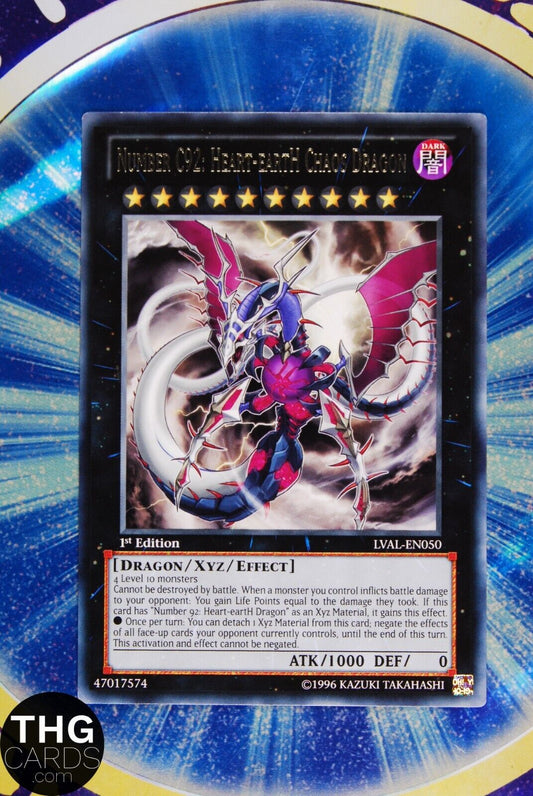 Number C92: Heart-eartH Chaos Dragon LVAL-EN050 1st Edition Rare Yugioh Card