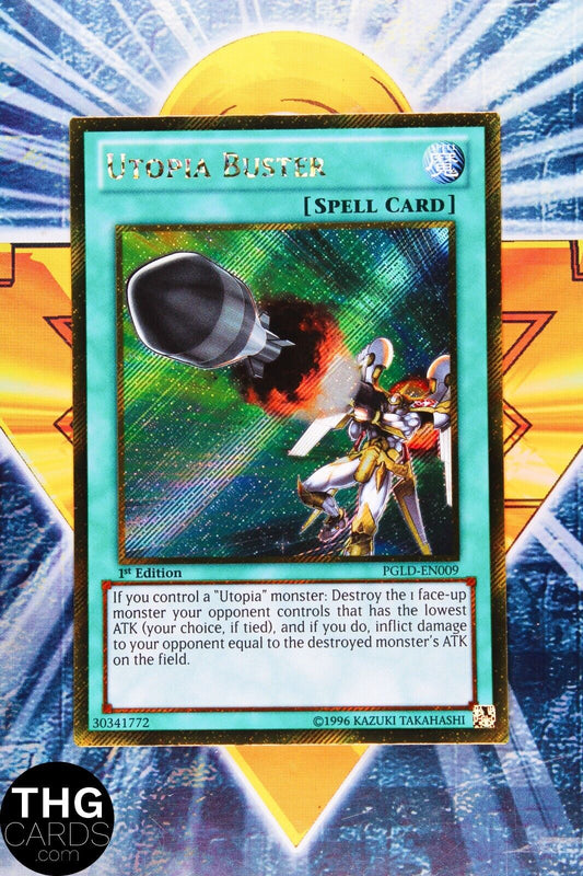 Utopia Blaster PGLD-EN009 1st Edition Gold Secret Rare Yugioh Card