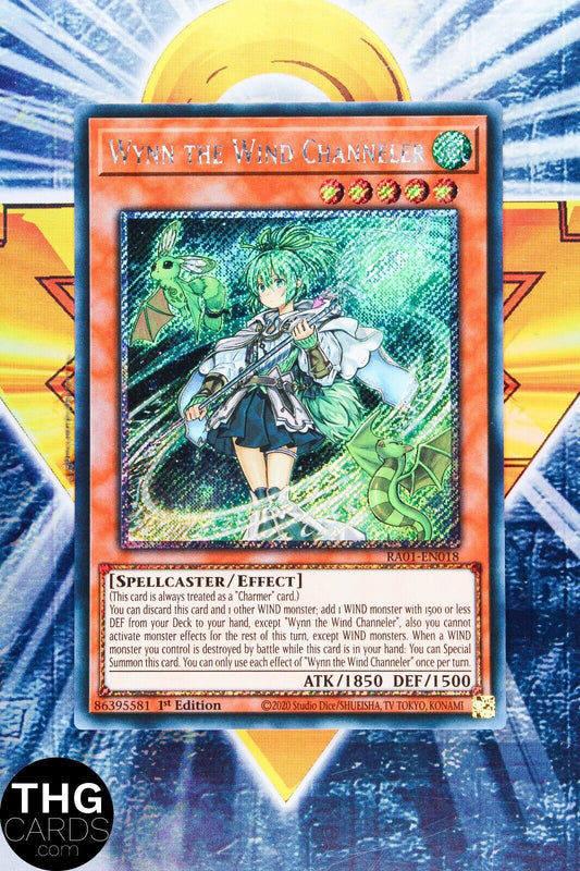 Wynn the Wind Channeler RA01-EN018 1st Edition Platinum Secret Rare Yugioh Card