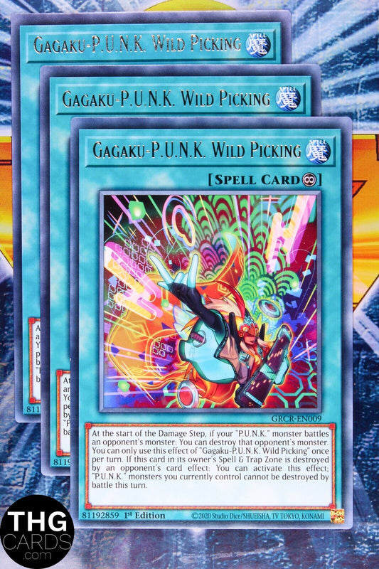 Gagaku-P.U.N.K. Wild Picking GRCR-EN009 1st Edition Rare Yugioh Card Playset