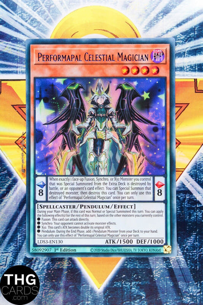 Performapal Celestial Magician LDS3-EN130 1st Edition BlueUltra Rare Yugioh Card