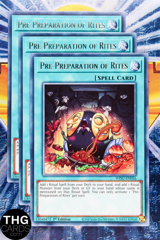 Pre-Preparation of Rites WISU-EN056 1st Edition Rare Yugioh Card Playset