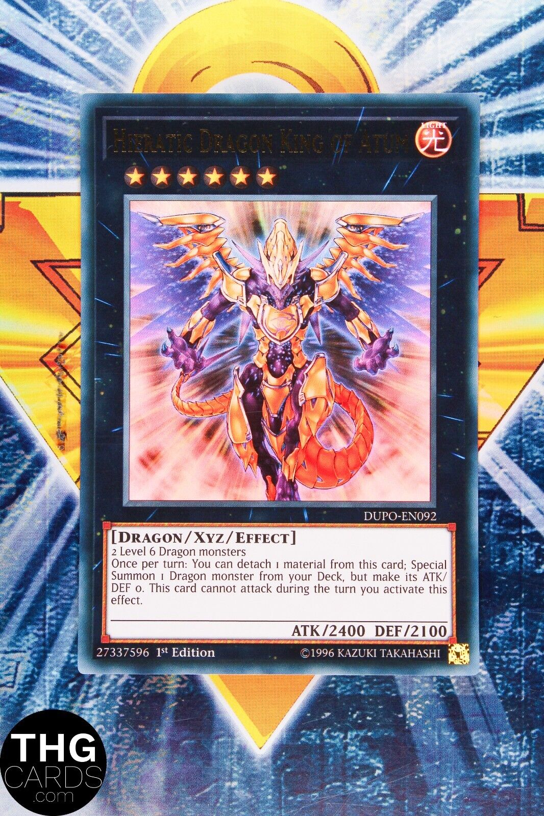 Hieratic Dragon King of Atum DUPO-EN092 1st Edition Ultra Rare Yugioh Card